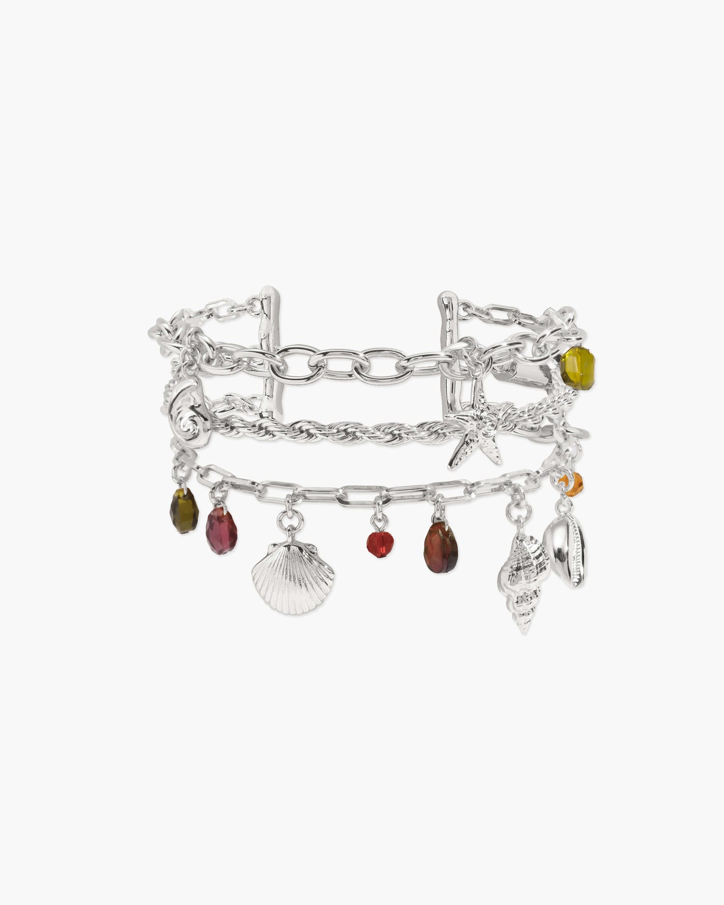 Coral Dancer Charm Bracelet in Silver